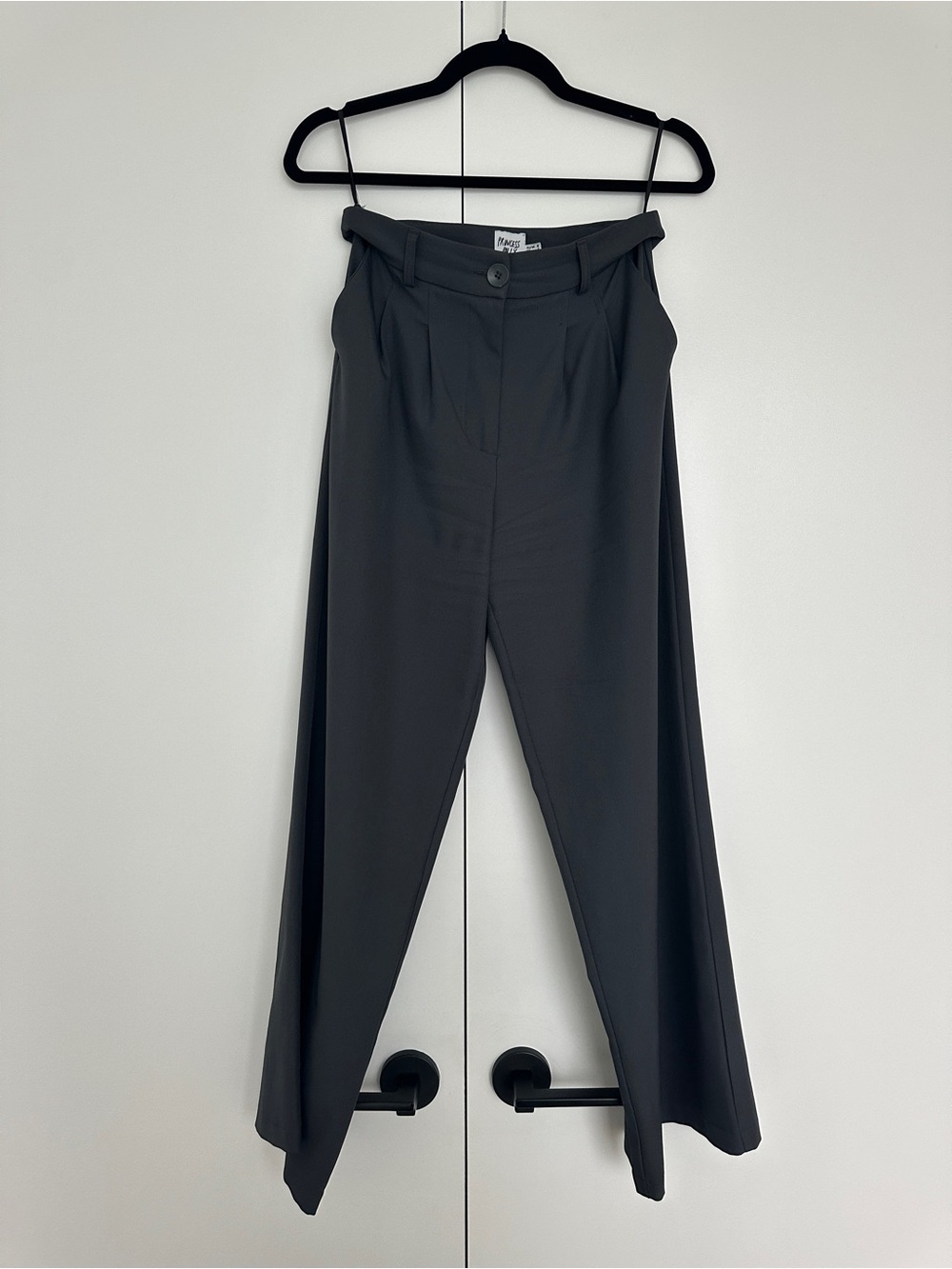 High-Waist Black Wide-Leg Pants